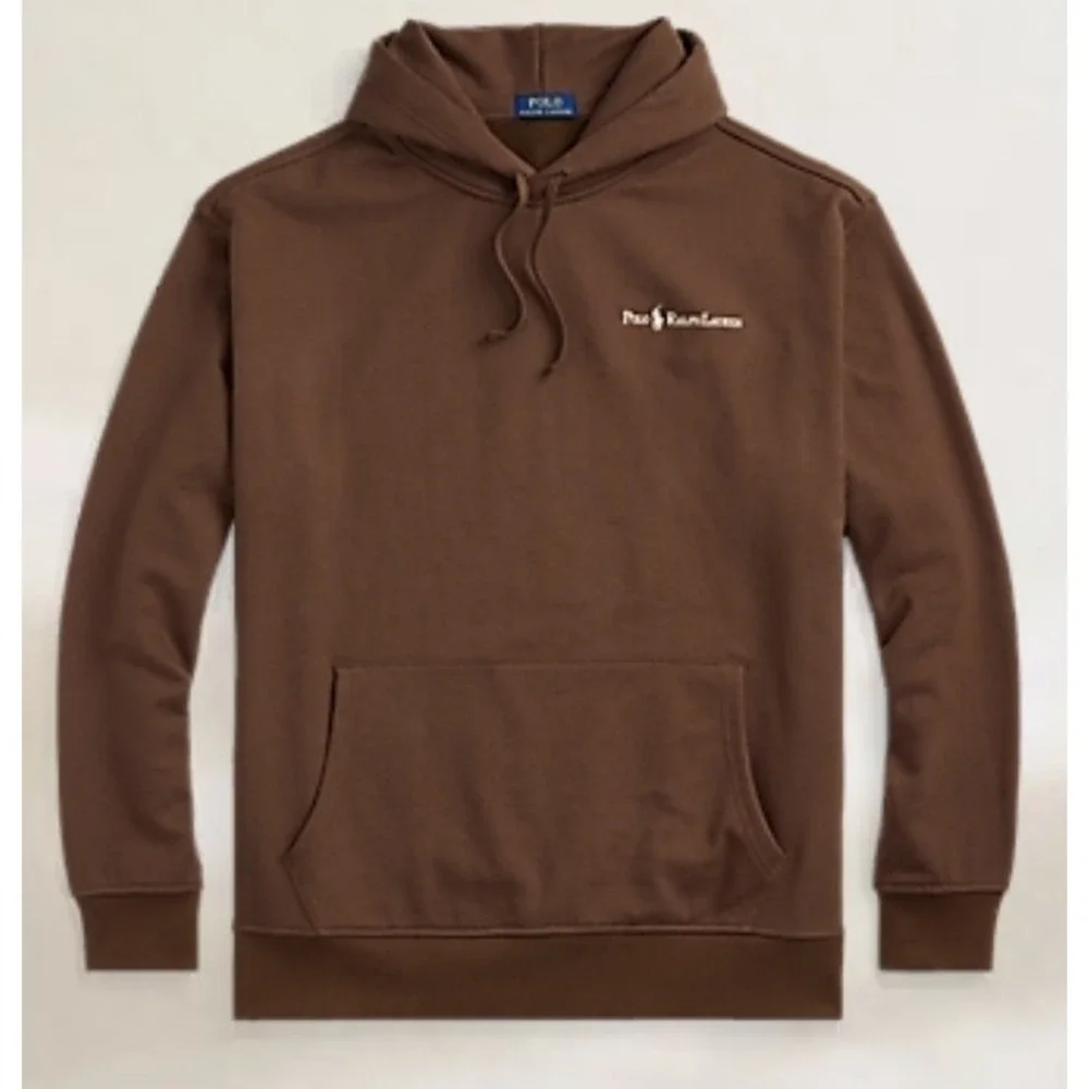 Polo Ralph Lauren Heavy Relaxed Fit Logo Fleece Hoodie Brown Men's Size 3XLT NWT